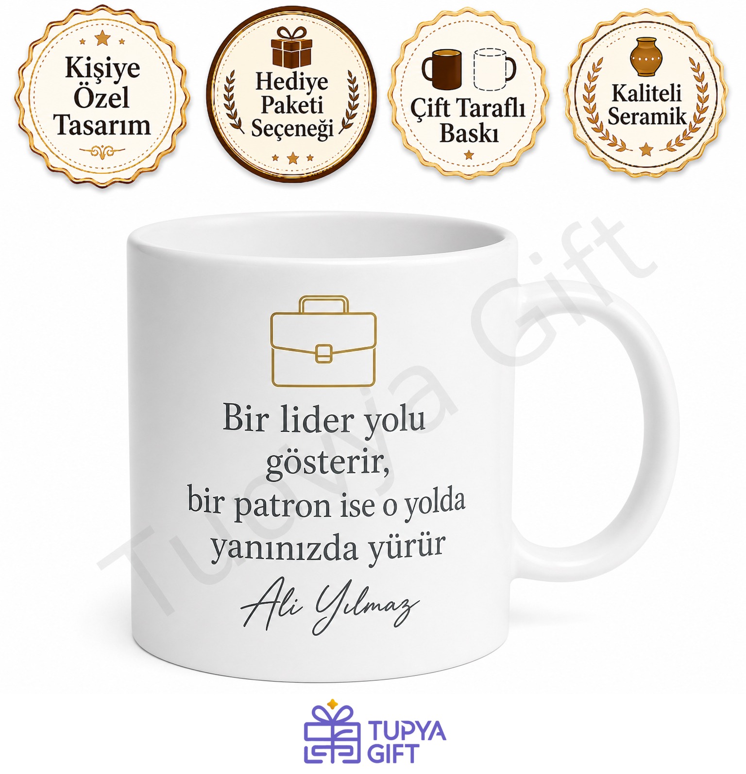 Yılın En İyi Patronu Yazılı Baskılı Kupa Bardak Hediye Patron Günü