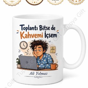 Evden Çalışma Temalı Komik Baskılı Kupa Bardak Home Office Hediye