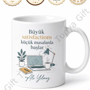 Home Office Temalı Kişiye Özel Baskılı Kupa Bardak Hediye