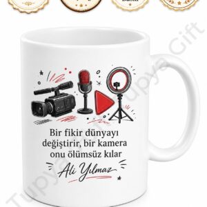 YouTuber Hediyesi Kişiye Özel Baskılı Kupa Bardak İçerik Üretici Hediye