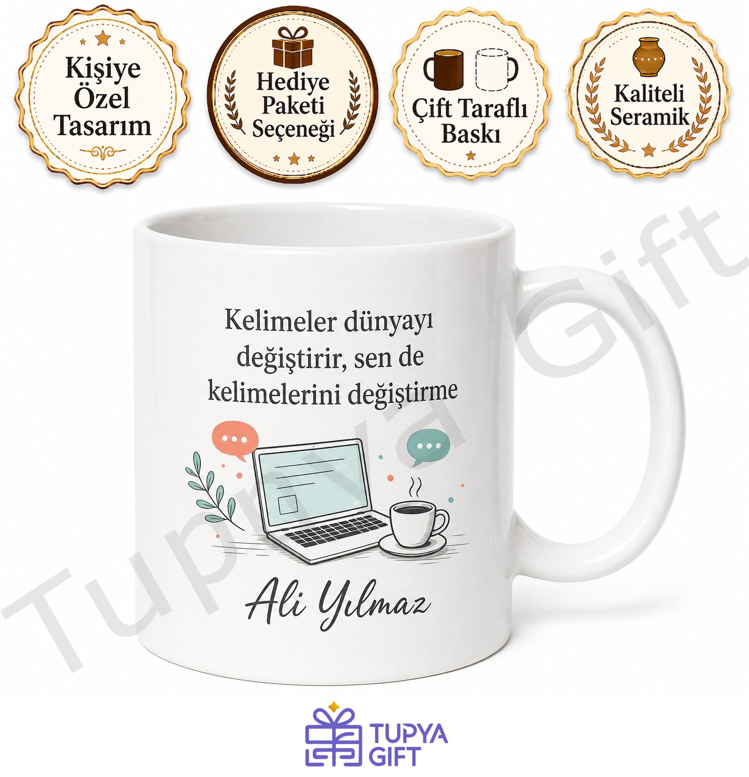 Blogger Hediyesi Baskılı Kupa Bardak Özel Tasarım İçerik Üretici Hediye