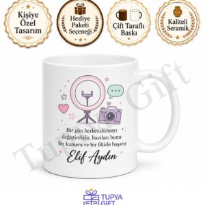 Influencer Hediyesi Kişiye Özel Baskılı Kupa Bardak Hediye Mug