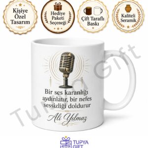 Radyocu Hediyesi Kişiye Özel Baskılı Kupa Bardak Radyo Spikeri Hediye