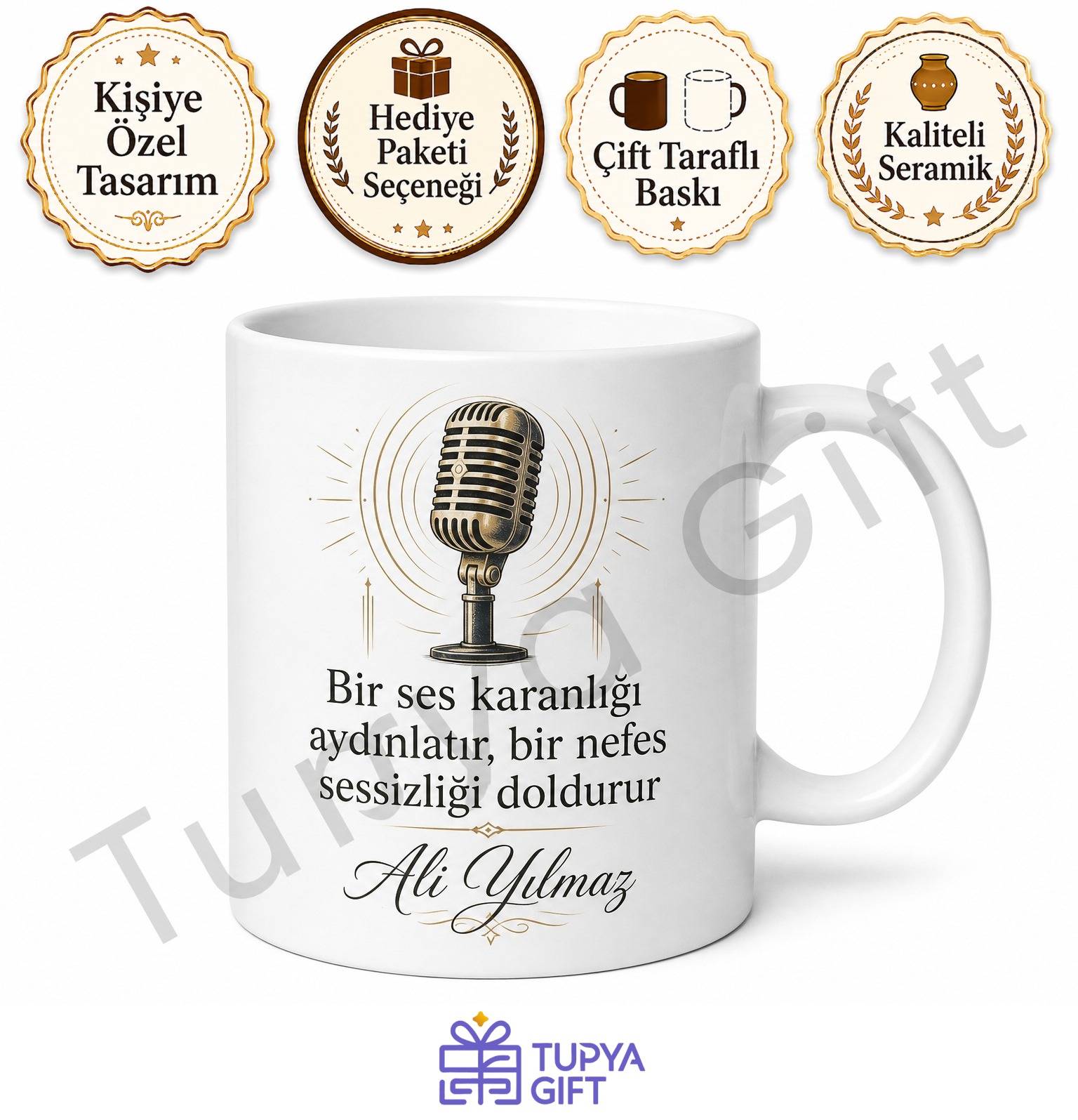 Radyocu Hediyesi Kişiye Özel Baskılı Kupa Bardak Radyo Spikeri Hediye