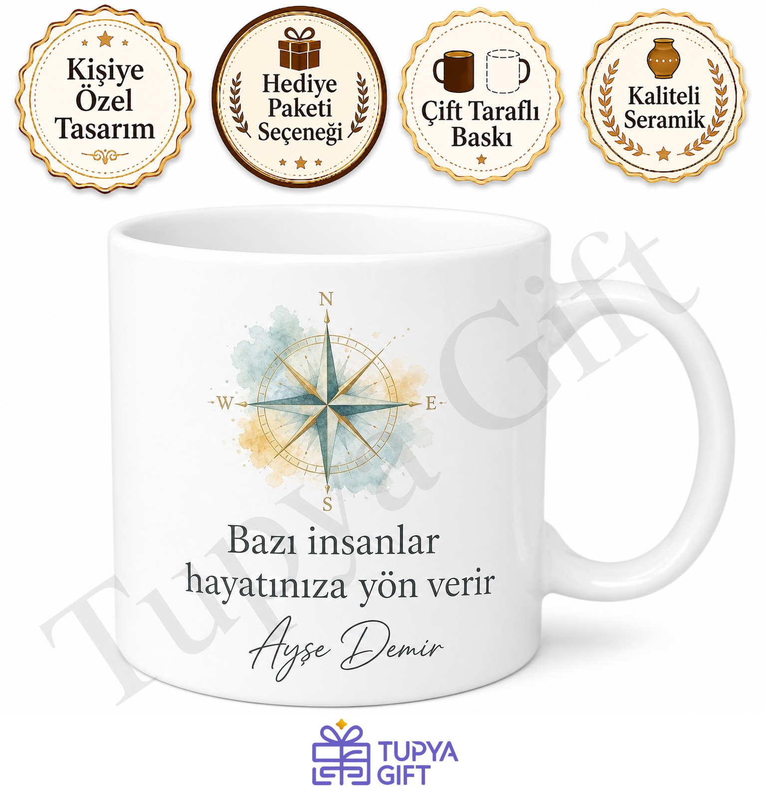 Rehber Öğretmene Hediye İsme Özel Baskılı Kupa Bardak Hatıra Hediye