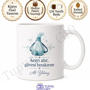Anestezi Uzmanına Hediye Kişiye Özel Baskılı Kupa Bardak Anesteziyoloji