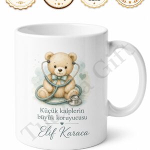 Pediatrist Hediyesi Kişiye Özel Baskılı Kupa Bardak Doktor Hediye