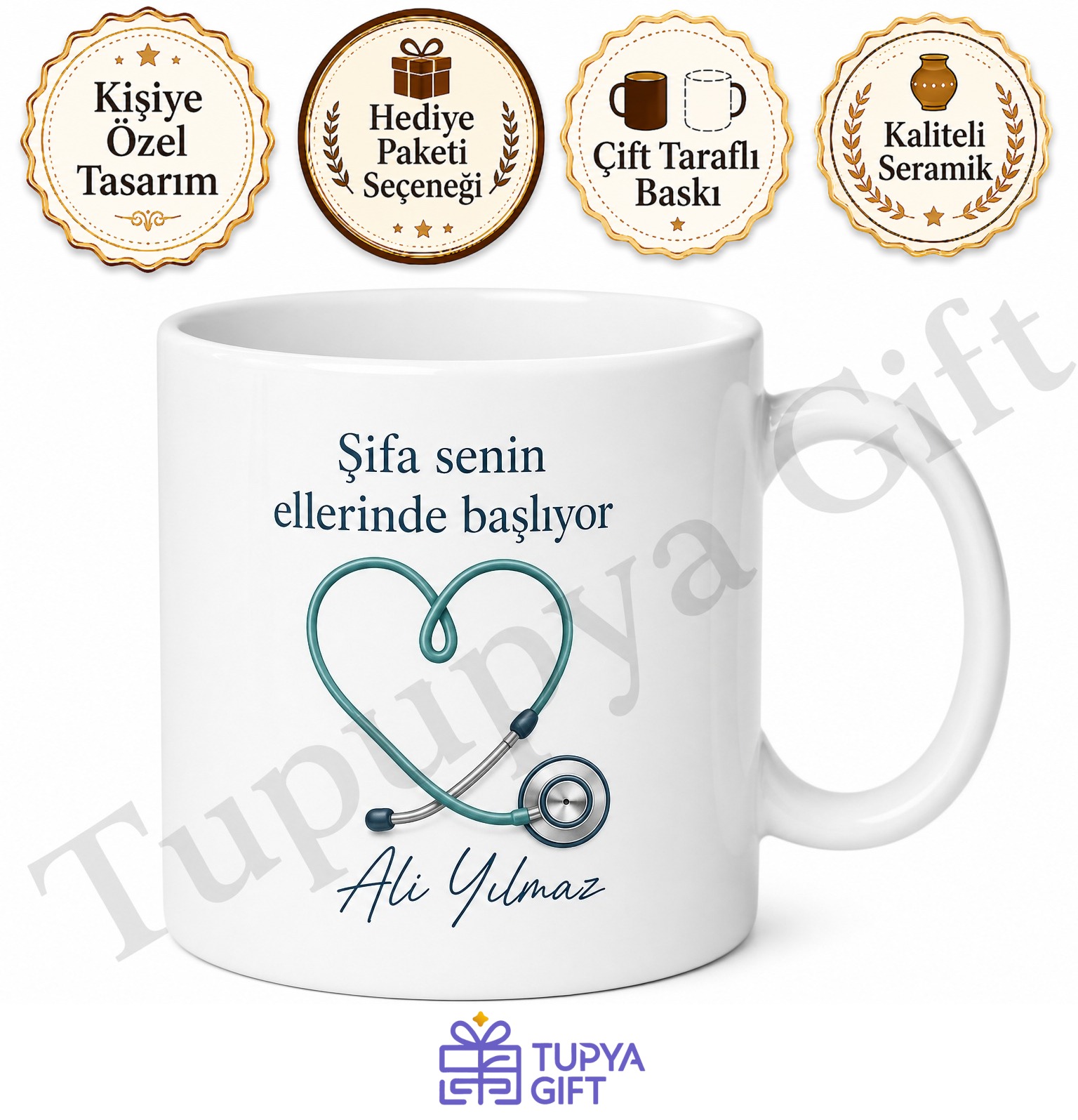 Stajyer Doktora Hediye Kişiye Özel Baskılı Kupa Bardak Tıp Hediyesi