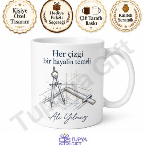 Mimarlık Öğrencisine Hediye Kişiye Özel Baskılı Kupa Bardak