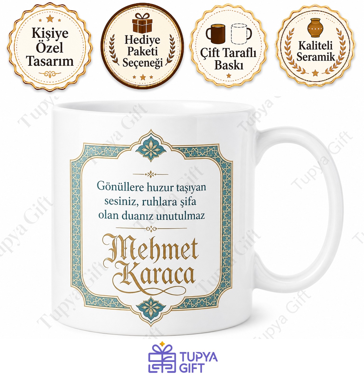 İmama Hediye İsme Özel Baskılı Kupa Bardak Dini Hediye