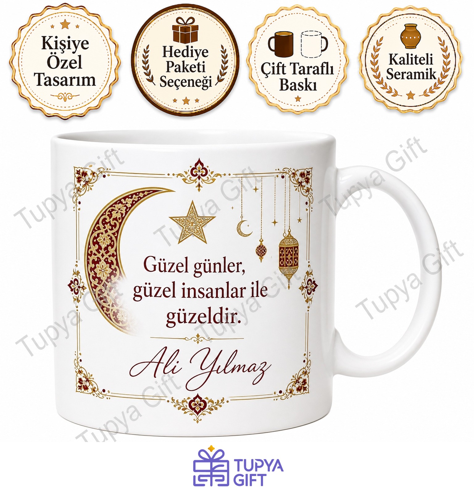 Bayram Hediyesi Kişiye Özel Baskılı Kupa Bardak İsimli Hediye Mug