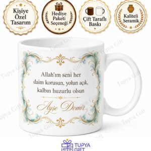 Dua Yazılı Kişiye Özel Baskılı Kupa Bardak Hediye Manevi Hediye