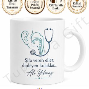 KBB Uzmanına Hediye Baskılı Kupa Bardak Kulak Burun Boğaz Doktoru Hediyesi
