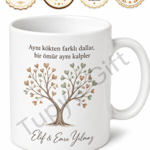 Kardeşler İçin İkili Kupa Bardak Seti Özel Baskılı Hediye