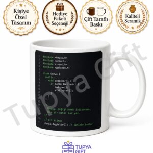 Kodlama Temalı Yazılımcı Kupa Bardak Baskılı Programcı Hediye Mug