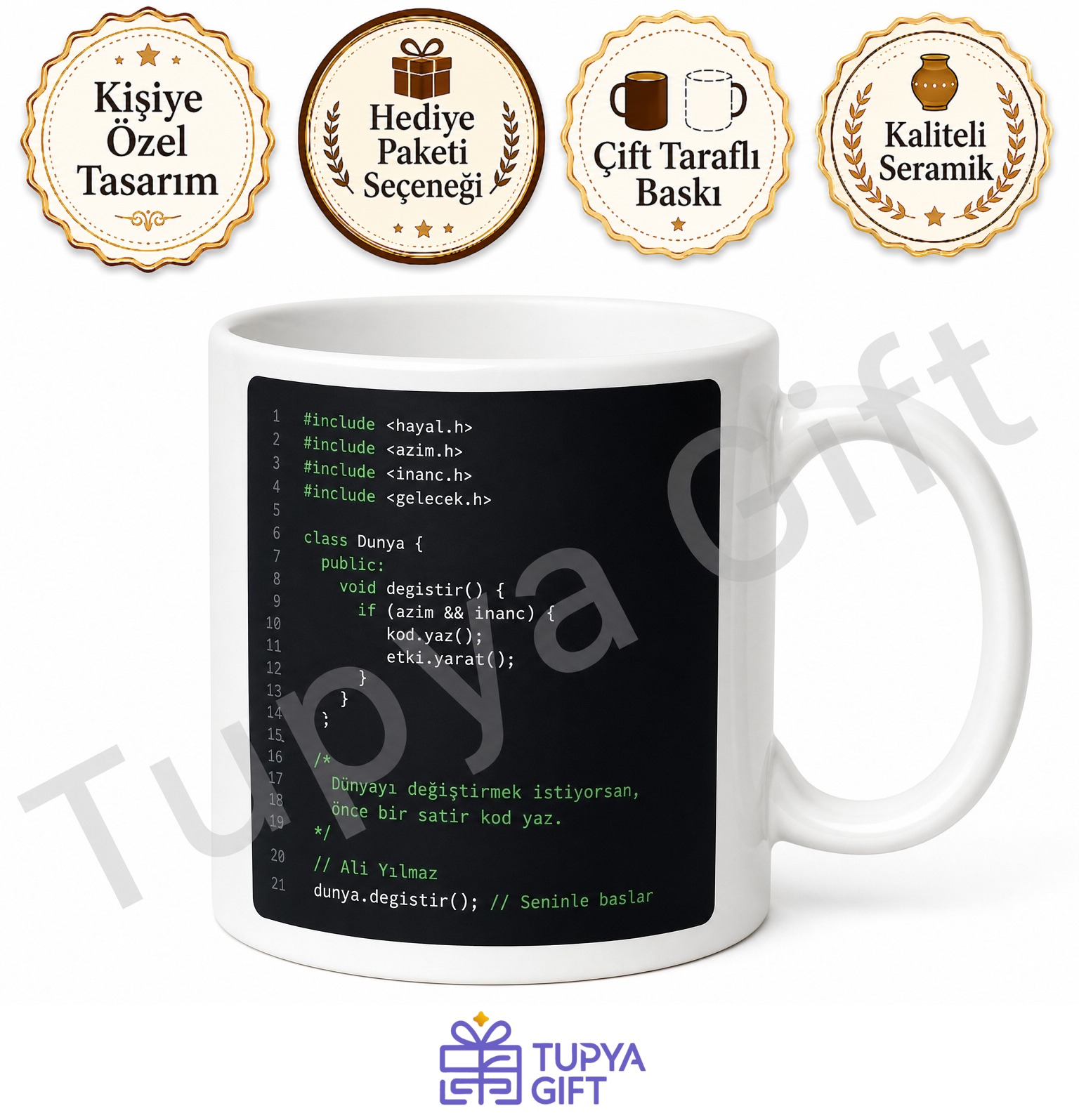 Kodlama Temalı Yazılımcı Kupa Bardak Baskılı Programcı Hediye Mug