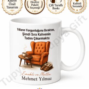 Emekli Baba Yazılı Komik Kupa Bardak Babalar Günü Özel Hediye