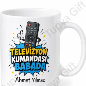 Televizyon Kumandası Babada Yazılı Komik Kupa Bardak Babalar Günü Hediye