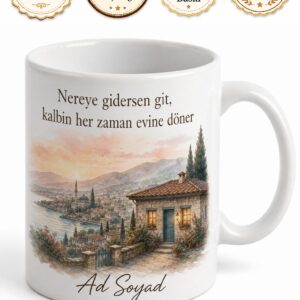 Memleket Özlemi Çeken Sevgiliye Baskılı Kupa Bardak Hediye