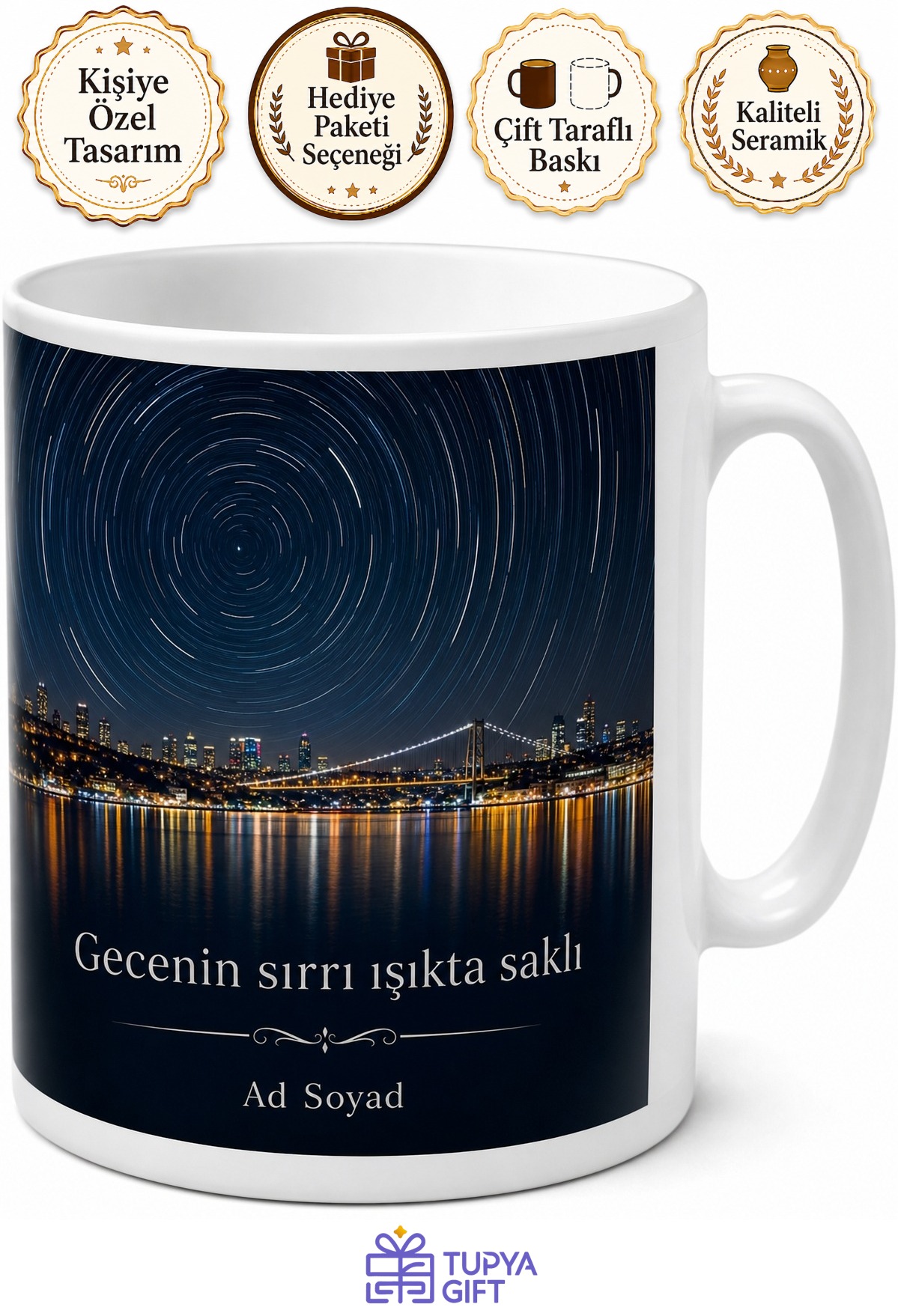 Gece Fotoğrafçısına Şehir Işıkları Yıldız İzi Kupa Hediye
