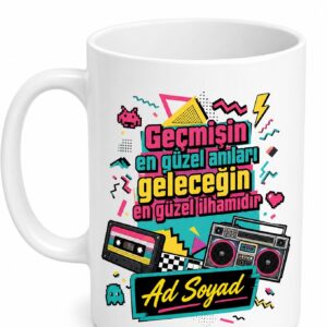 Retro 90'lar Temalı Baskılı Kupa Bardak Nostalji Hediye Porselen Mug