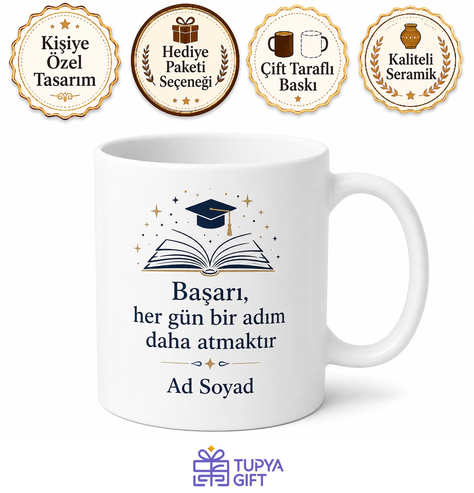 Sınava Hazırlanan Öğrenci İçin Kişiye Özel İsimli Baskılı Kupa Bardak Motivasyon Hediyesi