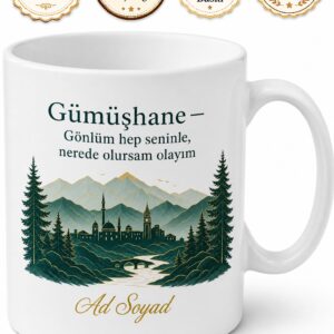 Gümüşhane Memleket Temalı Baskılı Kupa Bardak Hemşehri Hediye