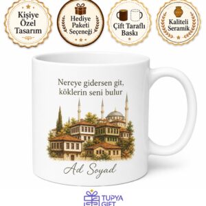 Çalışma Masası İçin Memleket Kupası Baskılı Porselen Bardak Hediye
