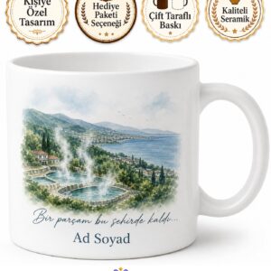 Yalova Memleket Temalı Kişiye Özel Baskılı Kupa Bardak Hediye