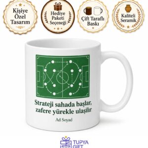 Antrenörlük Okuyanlara Taktik Tahtası Saha Kenarı Heyecanı Kupa Bardak Hediye