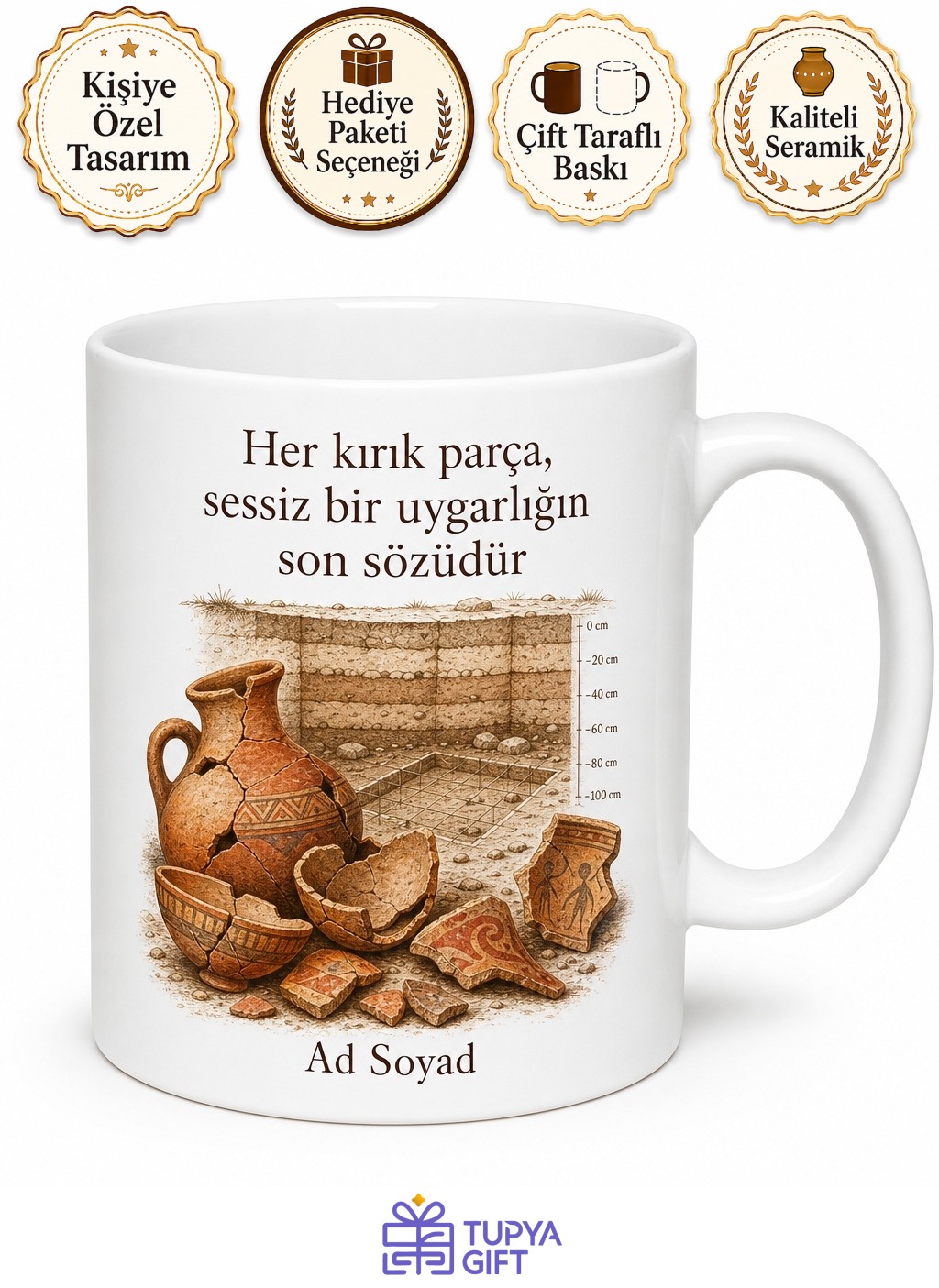 Arkeolog Yüzey Araştırması Çanak Çömlek Antik Yerleşim Kupa Hediye Bardak