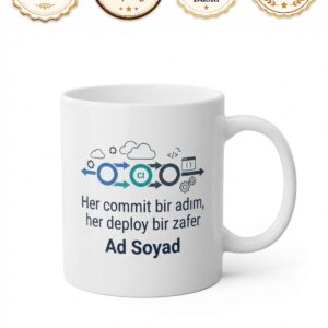 DevOps Mühendisine CI/CD Bulut Mimarisi Temalı Özel Tasarım Porselen Kupa Hediye