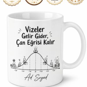 Üniversite Öğrencisi Vizeler Finaller Çan Eğrisi Esprili Kupa Bardak Hediye
