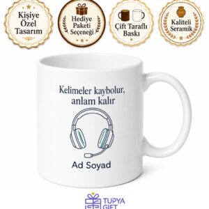 Simultane Çevirmene Özel Kabin İçi Odaklanma Kulaklık Kupası Hediye Bardak