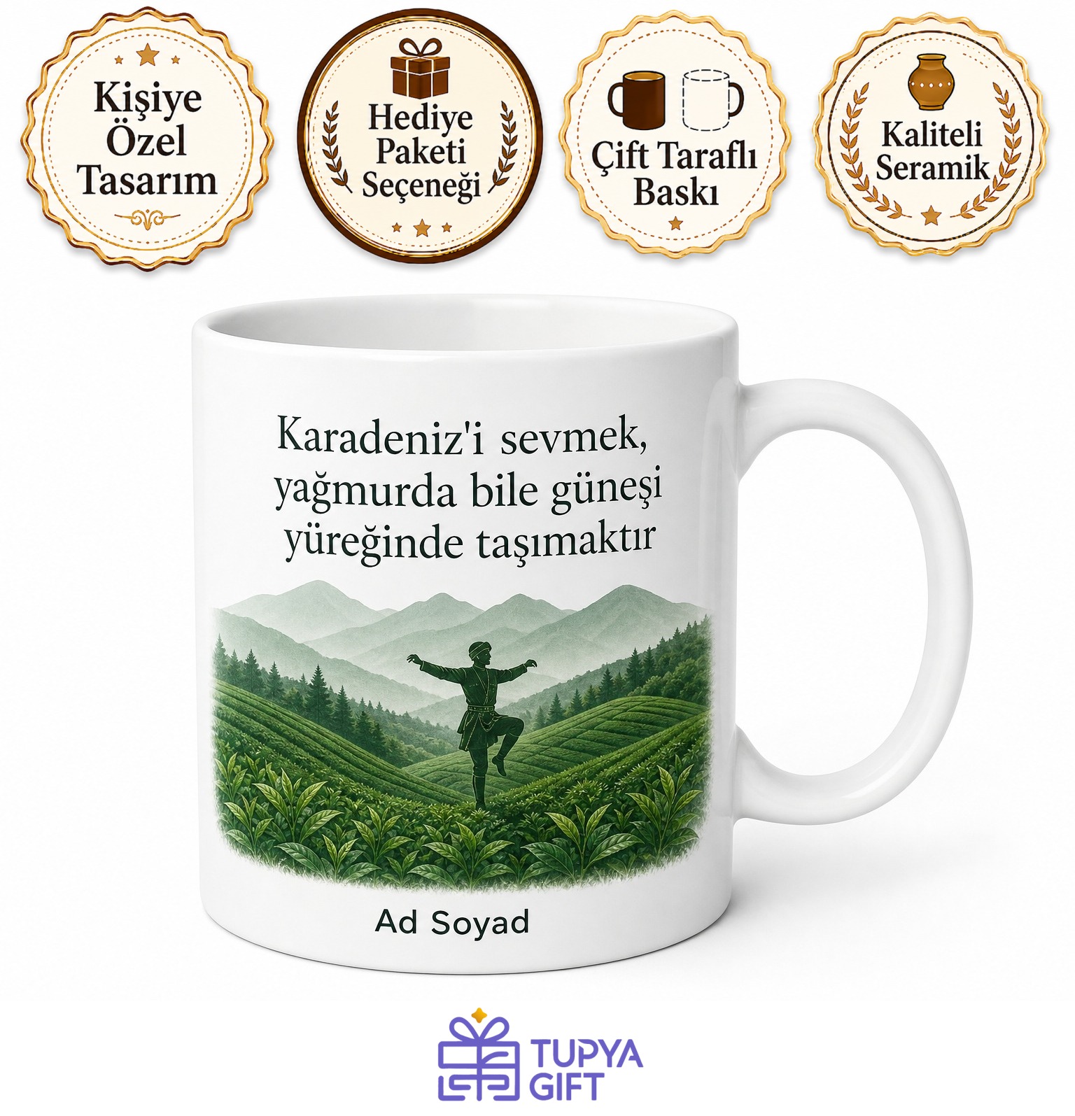 Karadenizli Hemşehriye Özel Baskılı Kupa Bardak Karadeniz Hediye