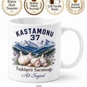 Kastamonu Plakalı Ilgaz Dağları Taşköprü Sarımsağı Hatıra Kupa Bardak Hediye