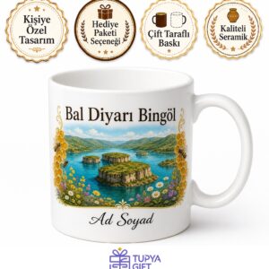Bingöl Plakalı Yüzen Adalar Bal Diyarı Geleneksel Çay Kupası Hediye Bardak