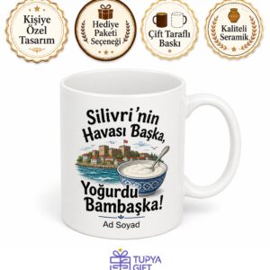 Silivri Esprili Kupa Sahil Havası Yoğurt Diyarı Komik Hediye Bardak