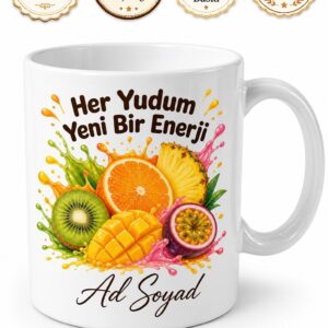 Meyve Suyu Sıkanlara Enerji Patlaması Tropikal Renkli Kupa Bardak Hediye