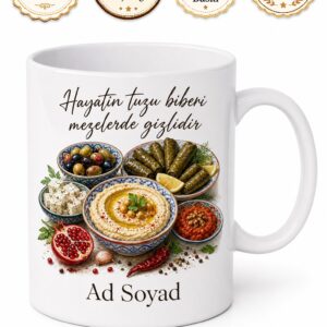 Mezeci Hediyesi Baskılı Kupa Bardak Özel Tasarım Meze Severler İçin Hediye