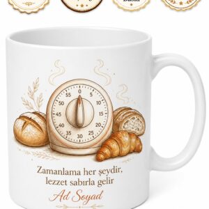 Fırın Saati Pişme Süresi Çizimli Tam Zamanında Hazır Olan Dakik Kupa Bardak Hediye