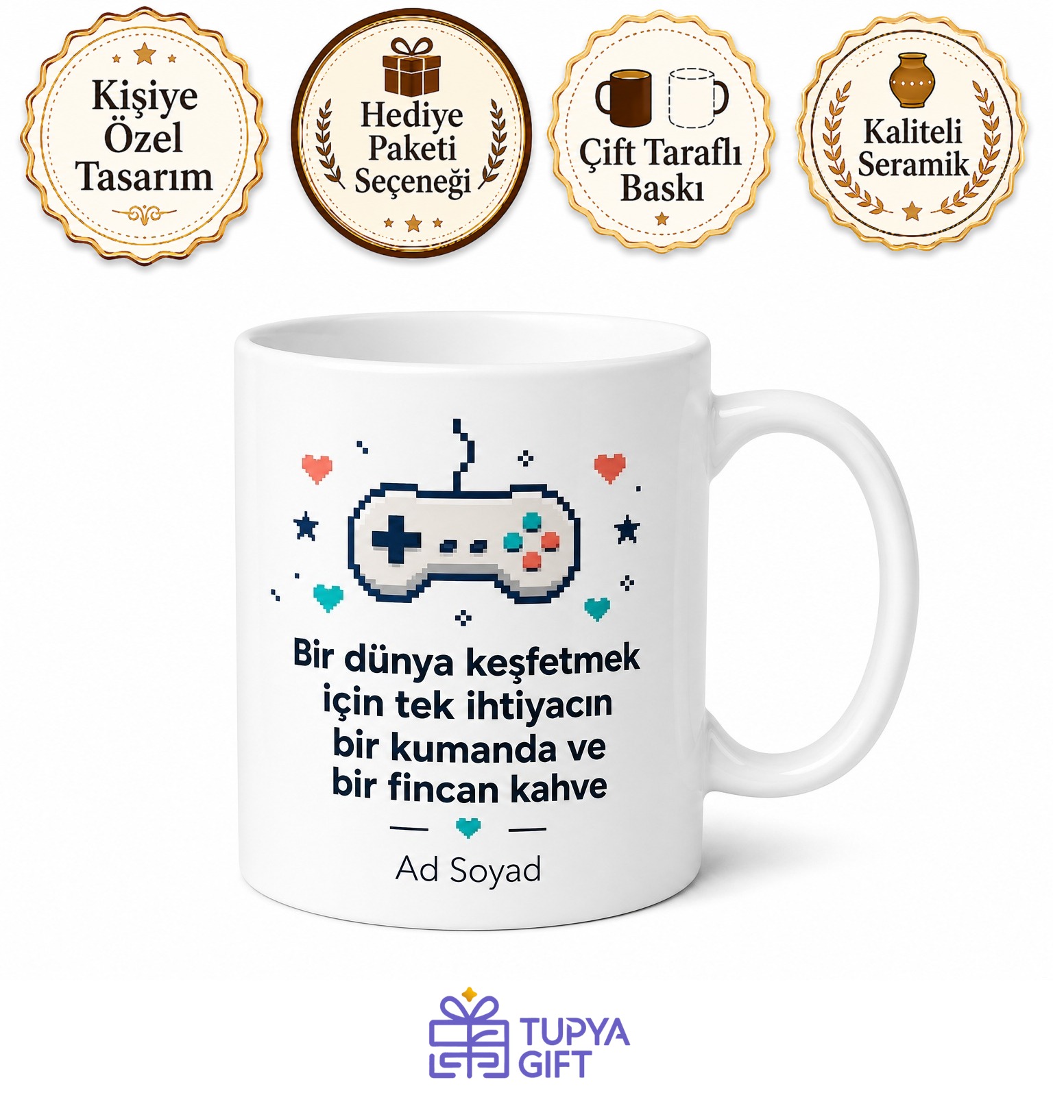 Konsol Severlere Özel Tasarım Baskılı Kupa Bardak Gamer Hediye