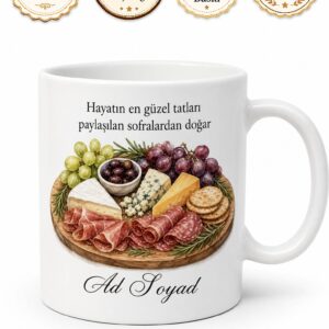 Charcuterie Board Temalı Baskılı Kupa Bardak Gurme Hediye Porselen Mug