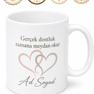 En İyi Arkadaş İçin Mesajlı Hediyelik Baskılı Kupa Bardak Dostluk Hediyesi