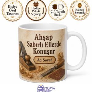Marangoz Atölyesi Çırağına Talaş Süpürme Zımpara Tozu Emek Kupa Hediye Bardak