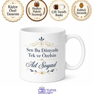 İsme Özel Tek ve Özel Yazılı Kupa Bardak Kişiye Özel Hediye