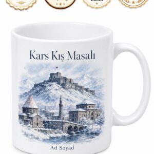Kars Kış Masalı Baskılı Kupa Bardak Hediye Porselen Mug Kış Temalı