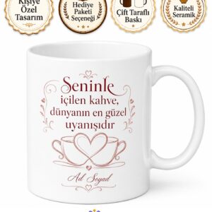 Kişiye Özel Romantik Sabah Kahvesi Kupa Bardak İsimli Hediye