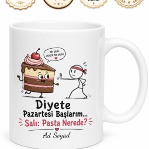 Diyete Pazartesi Başlayıp Salı Bozan Tatlı Krizleri Kupası Hediye Bardak