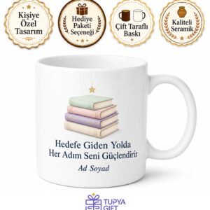 Sınava Hazırlanan Öğrenci İçin Özel Tasarım Seramik Baskılı Kupa Bardak Motivasyon Hediyesi
